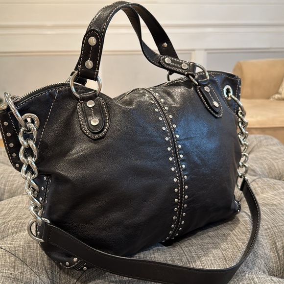 Michael Kors Vintage Uptown Astor Leather Studded Satchel EUC - Picture 4 of 17